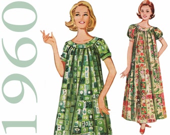 Trapeze Dress Vintage Muu Muu Pattern BUTTERICK 9946 bust 31 or 32 Tent Dress 1960s Dress Pattern Long Muu Muu Dress Beach Dress Pattern