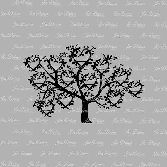 Download Family Tree 12 Names SVG DXF EPS family tree files family