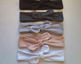 Solid Color · Top Knot Headband / Neutrals / Adjustable Headband / Head Wrap / Infant Headband / Top Knot / Baby Style / Adult Headband