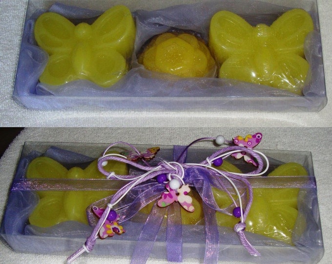 Yellow Butterflies, Lilac Soap Gift Set, Handmade Luxury Scented Soaps, Gift Set for Her, Butterfly Soap, Spring Shopping, Graduation Gift