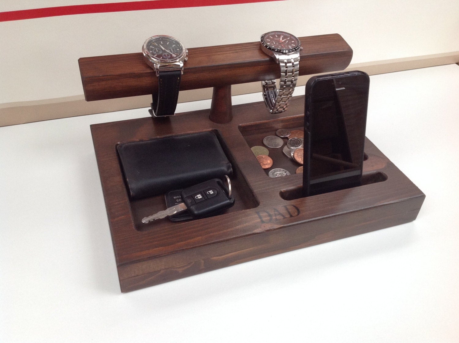 Personalised Watch stand bedside organiser