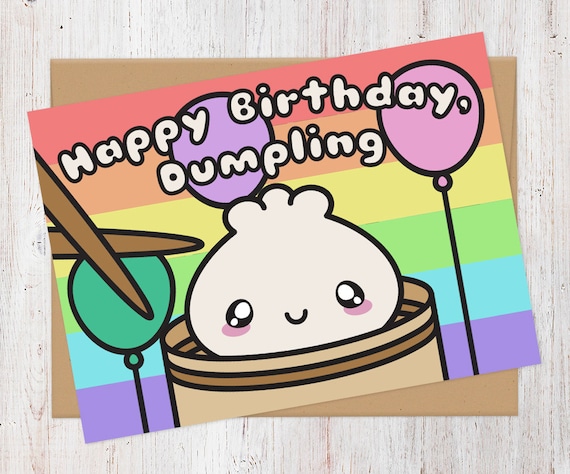 Happy Birthday Dumpling Dim Sum Card Birthday Card 100 