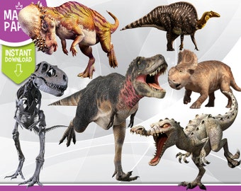 Dinosaurs Clipart - Digital 300 DPI PNG Images, Photos, Scrapbook, Digital, Cliparts - Instant Download