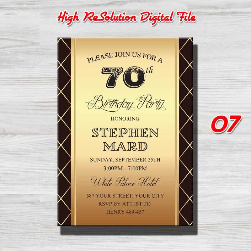 70Th Birthday Invitations Men 5