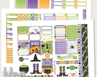 Halloween printable stickers for use in Erin Condren planner,Holiday stickers,weekly sticker kit,planner printable,instand download,october