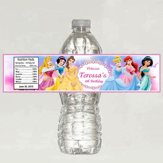 Disney Princess Birthday Water Bottle Label Printable