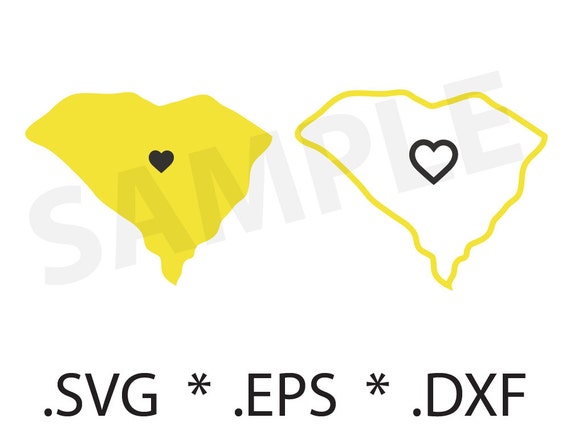 South Carolina State and Outline SVG file EPS DVF Silhouette