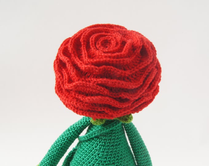 Crochet Toy Doll Rose Flower Fairytale Amigurumi Lalylala Doll Zabbez Gifts for Kids Nursery Decor Custom Color Handmade