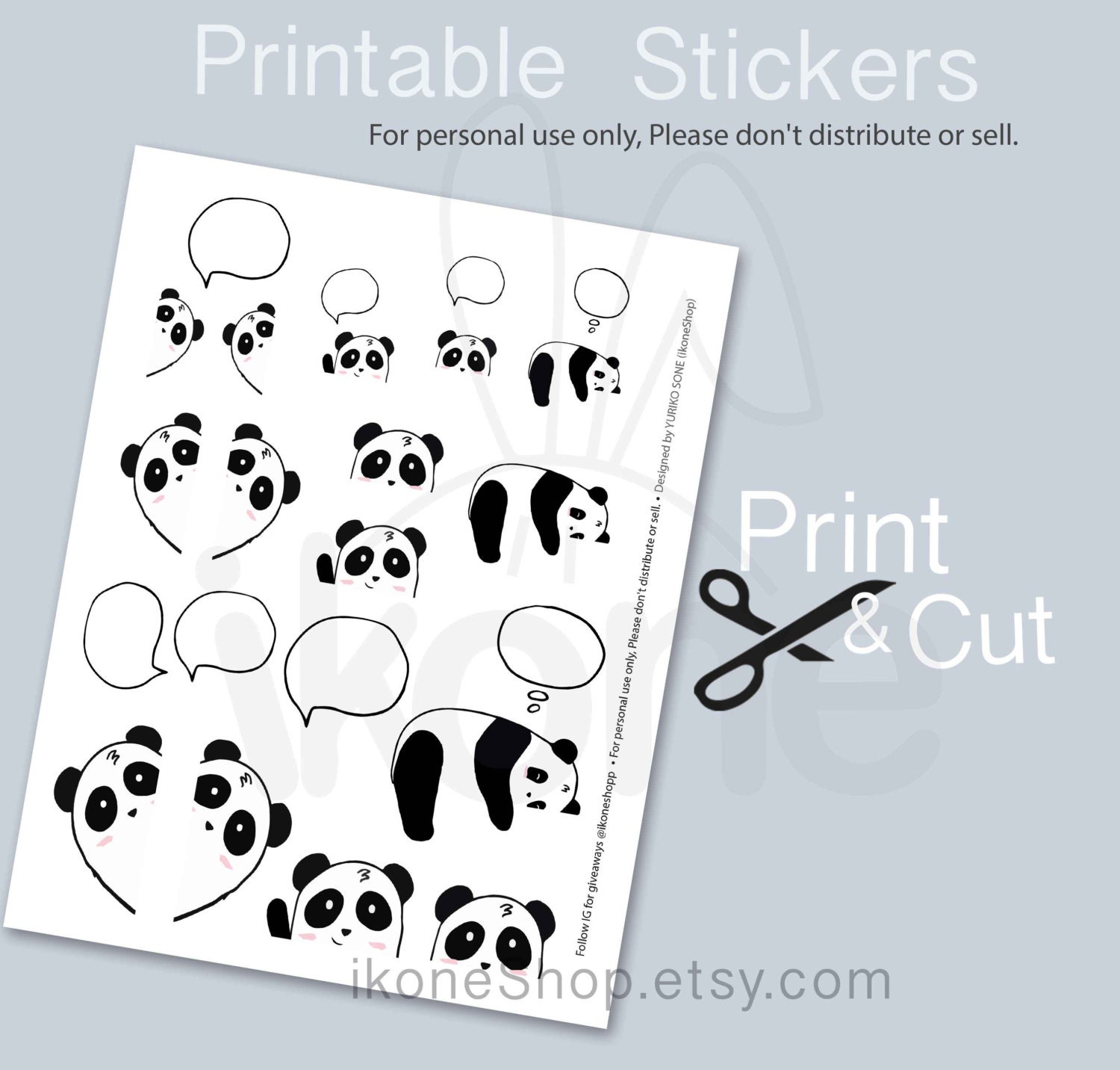 cute panda planner stickers printable stickers for planner or