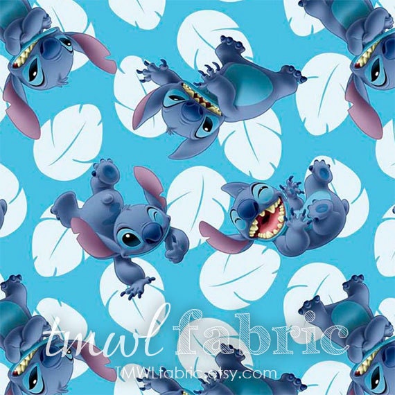 Woven Fabric Disney Lilo & Stitch Many Faces of Stitch Fat
