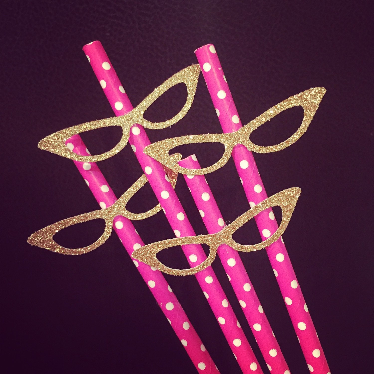 Kate Spade Themed Pink and Gold Party Straws