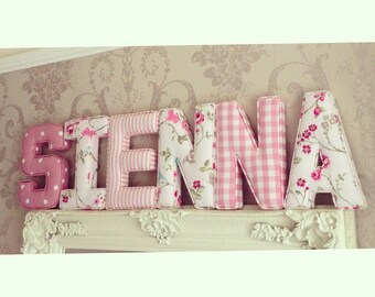 Fabric letters, personalised, initial, name, baby room, nursery, baby gift, baby shower, padded letters, wall art, home and living, children