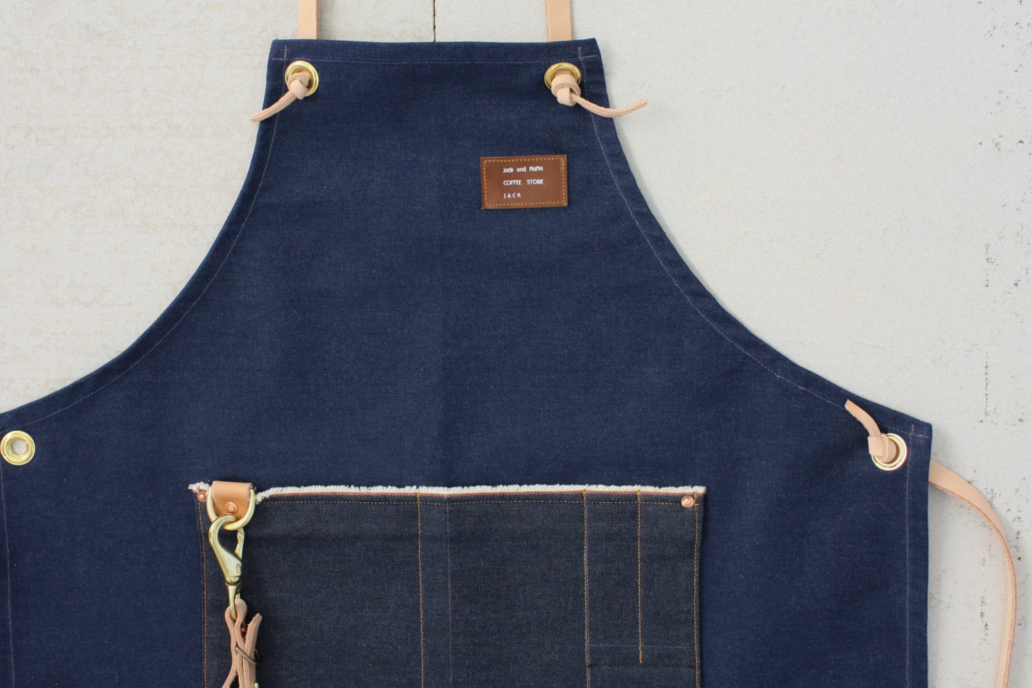 Denim barista apron/ Indigo/handmade Selvedge by