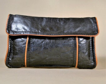 Vintage Black Leather Bag, Shoulderbag, Shoulderpurse, Lady Purse