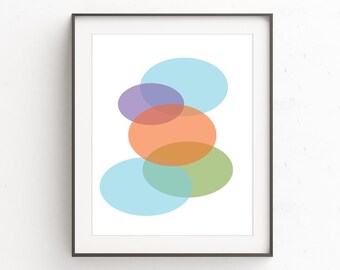 Mid Century Modern Wall Print, Minimalist Modern Prints, Nordic Wall Art, Minimalist Geometric Wall Print, Minimal Circle Print, Wall Decor