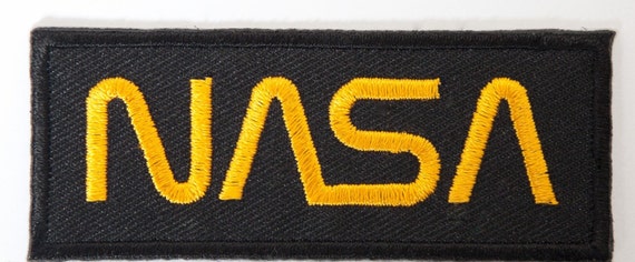 NASA Patch 3 Inch Black Embroidered Iron on Badge Applique