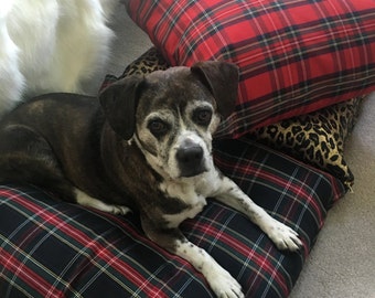 Dog Bed, Pet Duvets, Dog Bed Cover, Pet Bed, Tartan Dog Bed, Plaid Dog Bed, Durable Dog Bed Cover, Washable Pet Bed