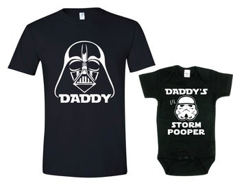 Father Son Shirt Sets- Daddy's Lil Storm Pooper - Star Wars Baby Onesie- Darth Vader Daddy TShirt Father and Baby Matching sets