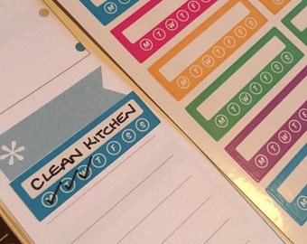 33 Daily / Weekly Habit Tracker cleaning reading yoga jobs planner stickers etc ECLP