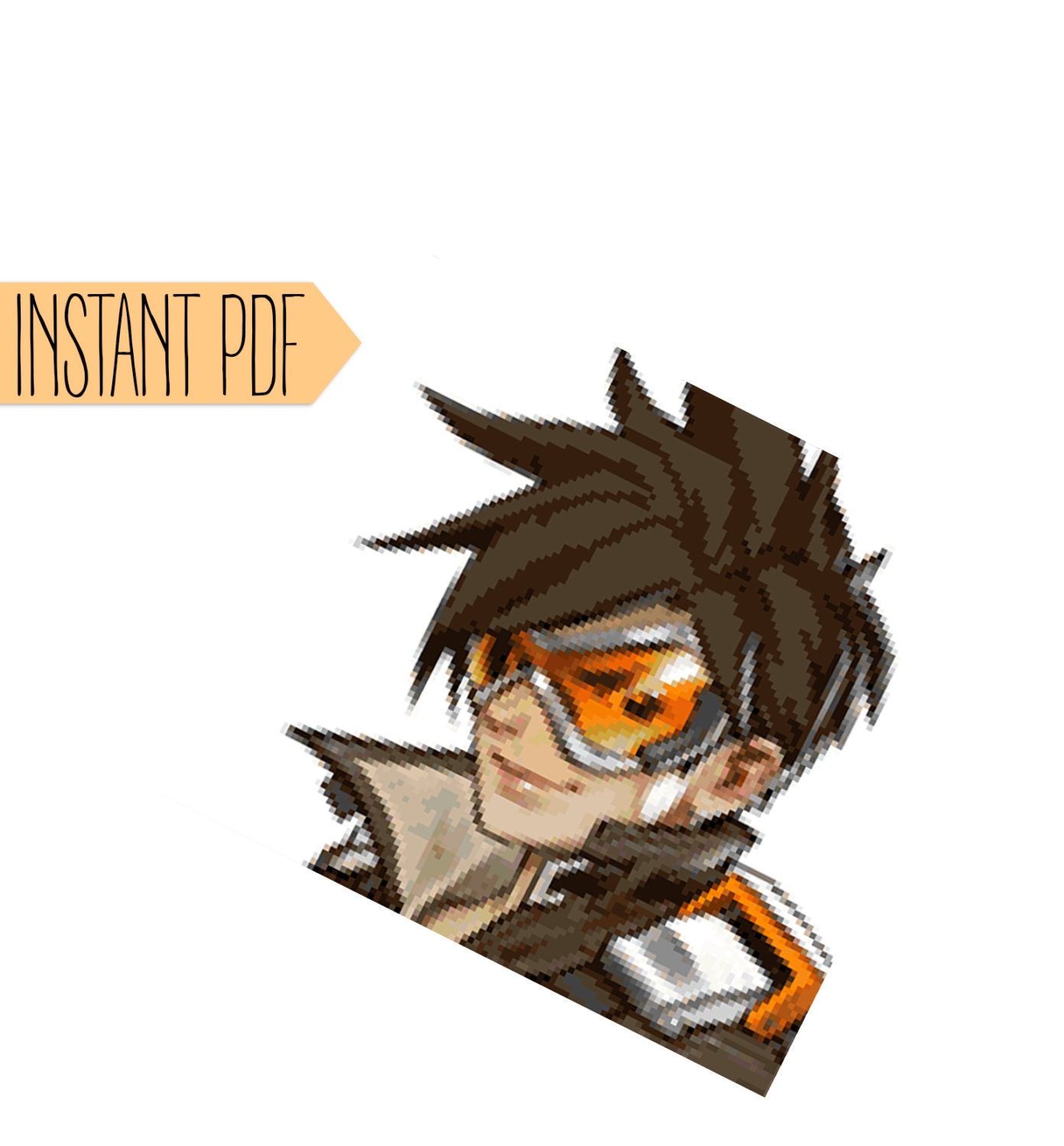 Tracer Overwatch Portrait Cross Stitch by GeekOutCrossStitch