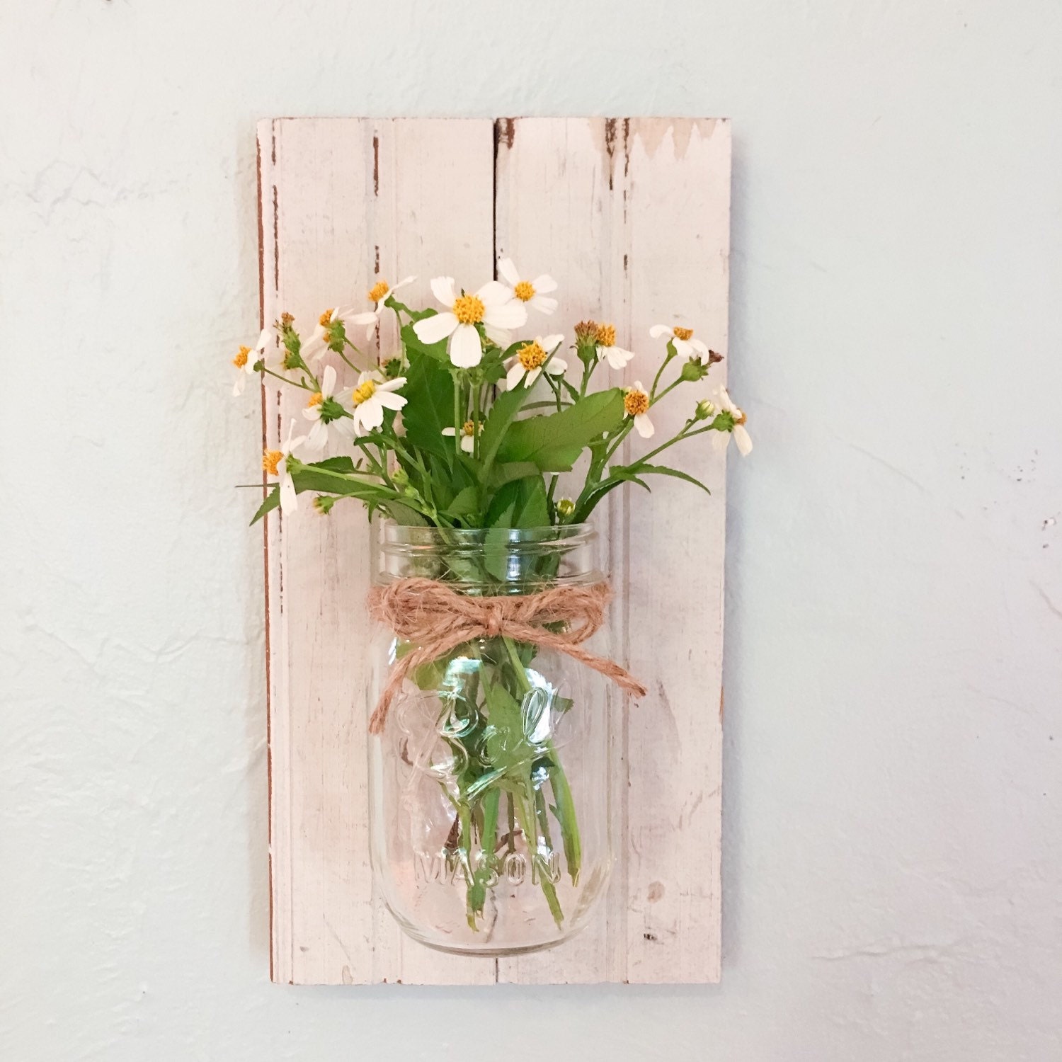 Rustic wall vase mason jar vase wall sconce mason jar