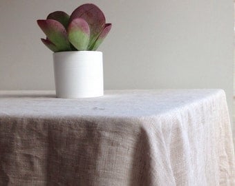 Extra wide linen tablecloth 90 x 85" (230x215cm) from sturdy natural linen Large linen tablecloth, large custom tablecloth, large rectangle