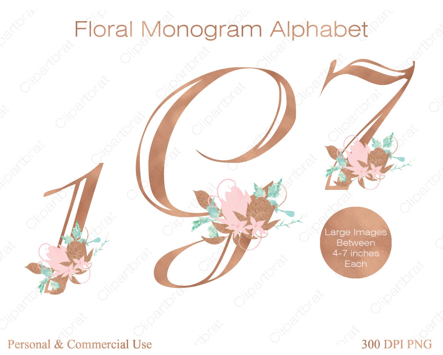 rose gold alphabet clipart commercial use clipart wedding