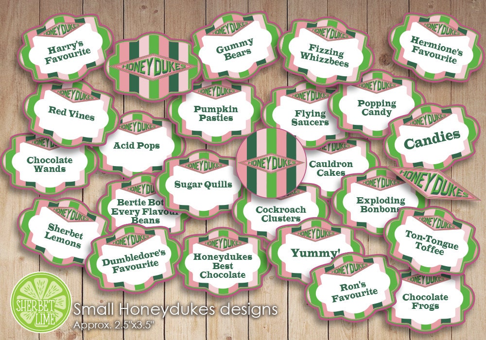 140 harry potter inspired honeydukes sweetcandy labels
