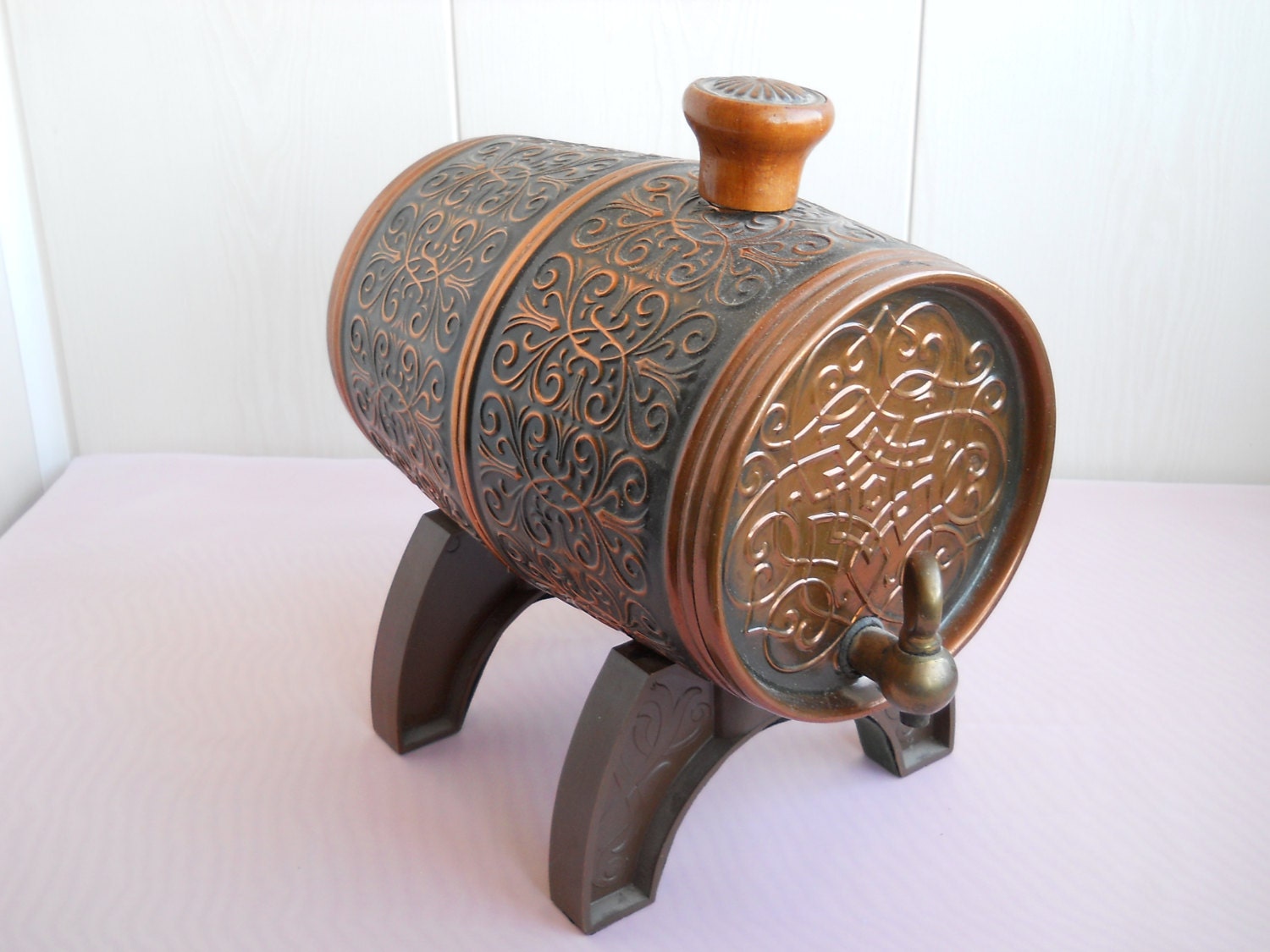 Vintage Metal Decorative Barrel Miniature Wine Barrel   Il Fullxfull.1053711177 Dvz3 