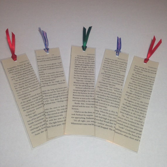 warrior cat book bookmarks warrior cats gift upcycled book