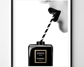 Chanel print, Modern print, Fashion art, Chanel, Minimalist, Digital art, Perfume, Printable, Digital print Instant Download 11x14,16x20,A4