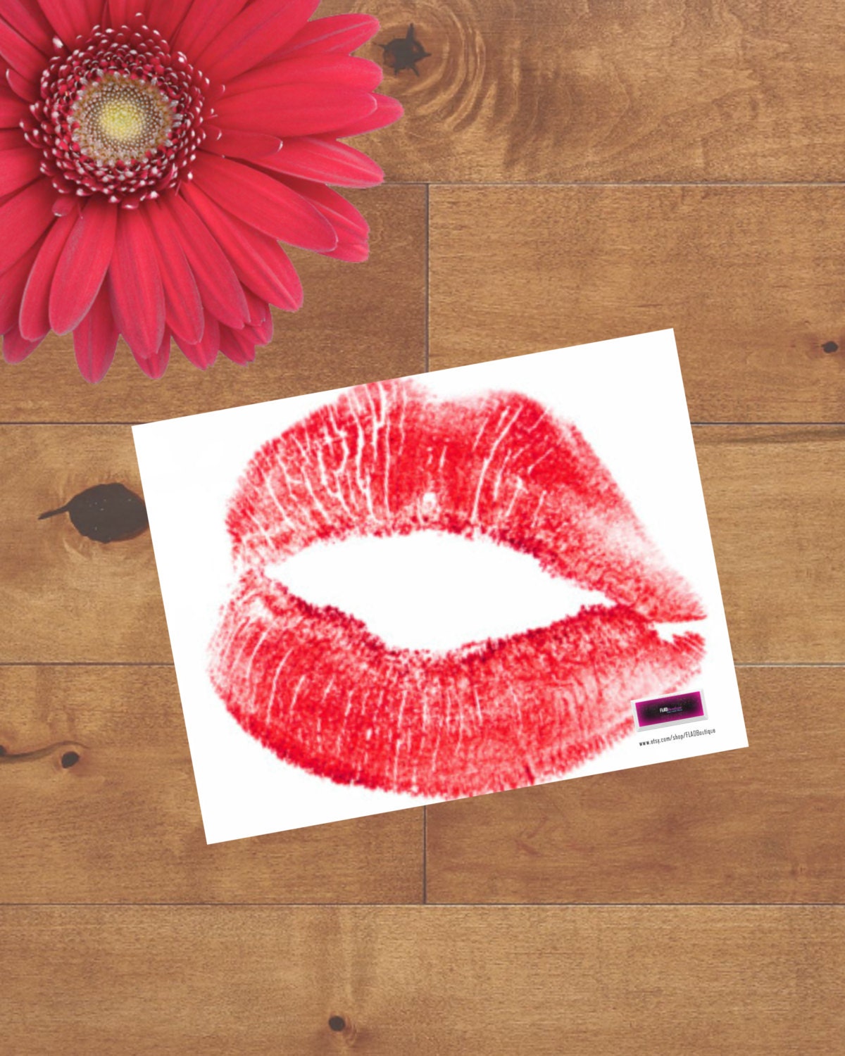 Printable Kiss Postcard Digital Postcards by FLADBoutique on Etsy