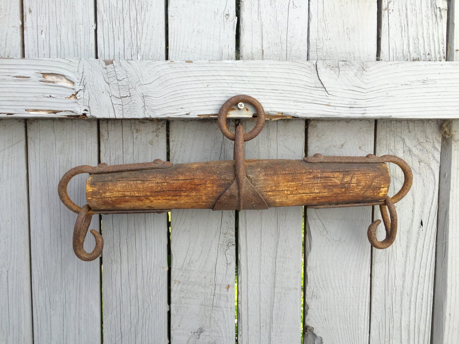 Antique Wood & Metal Yoke Primitive Horse Yoke Rustic Decor
