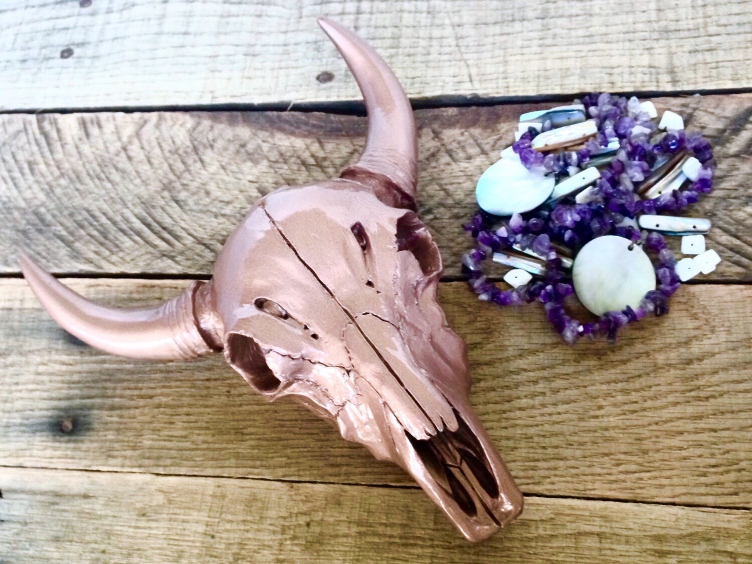 Rose Gold Cow Skull Faux Skull Faux Taxidermy Skull Home truly cow skull home decor for Your house