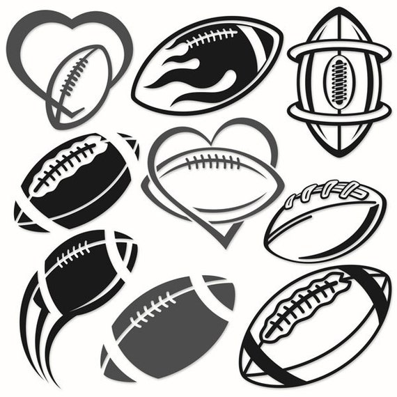 Football Cuttable Designs SVG DXF EPS use with Silhouette