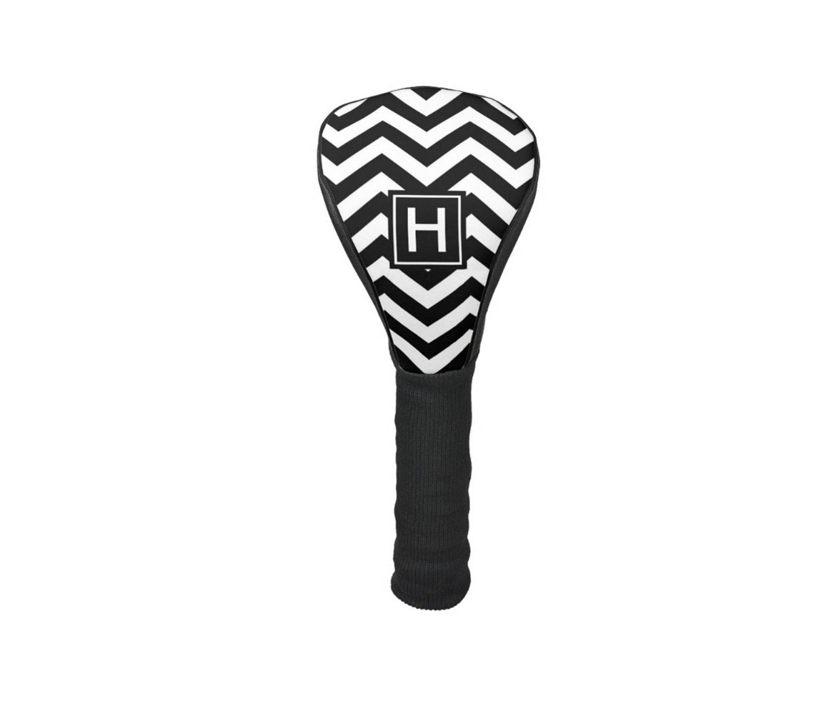 Personalized Chevron Monogram Golf Club Driver Cover Custom