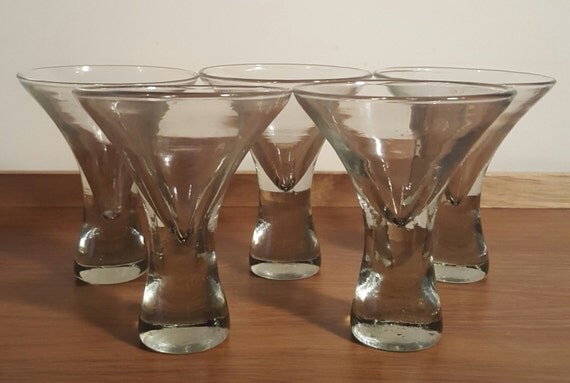 Vintage Contemporary Short Stem Martini Glasses Minimalistic 