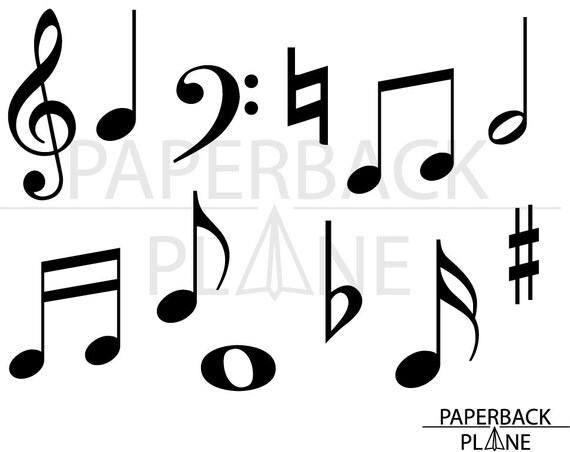music notes symbols SVG PNG DXF Cut Files