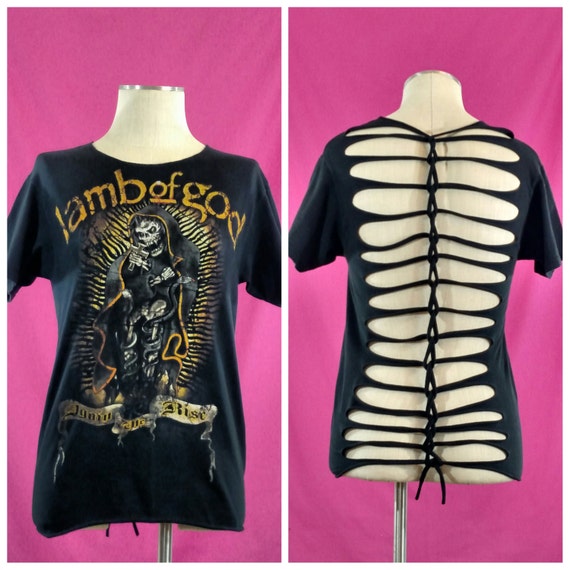 cut up band tee