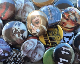 Handmade 10 Horror Movies 1" Buttons of your choice Lapel Pins