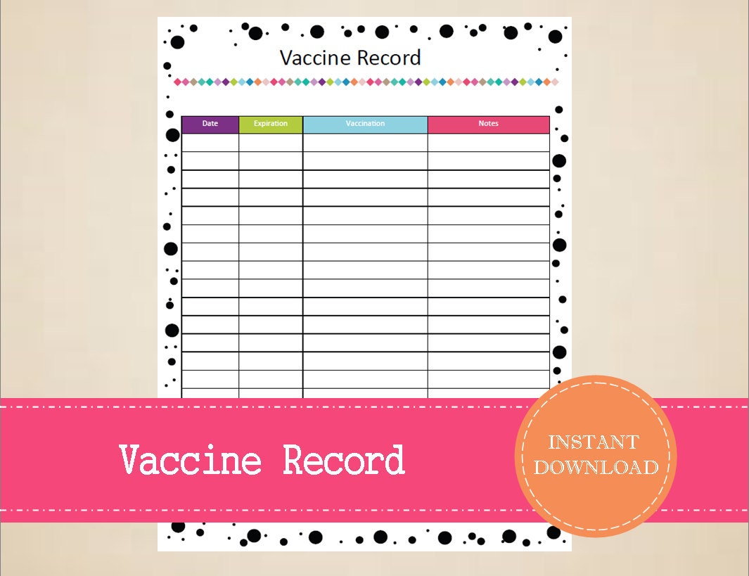 Free Printable Pet Vaccination Record Customize And Print