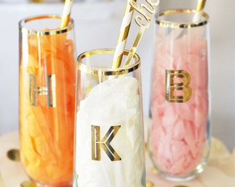 Monogram Stemless Glass - Personalized Bridesmaids Gifts - Bridal Party Gifts - Wedding Gifts - Birthday Gifts