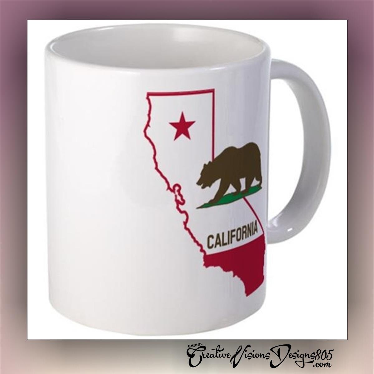 California state coffee mug custom coffee by CreativeStudio805