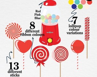 DIY Lollipop Clipart. Candy Clipart. Candyland Clipart. PNG + Vector. Personal and Commercial Use. Instant download.