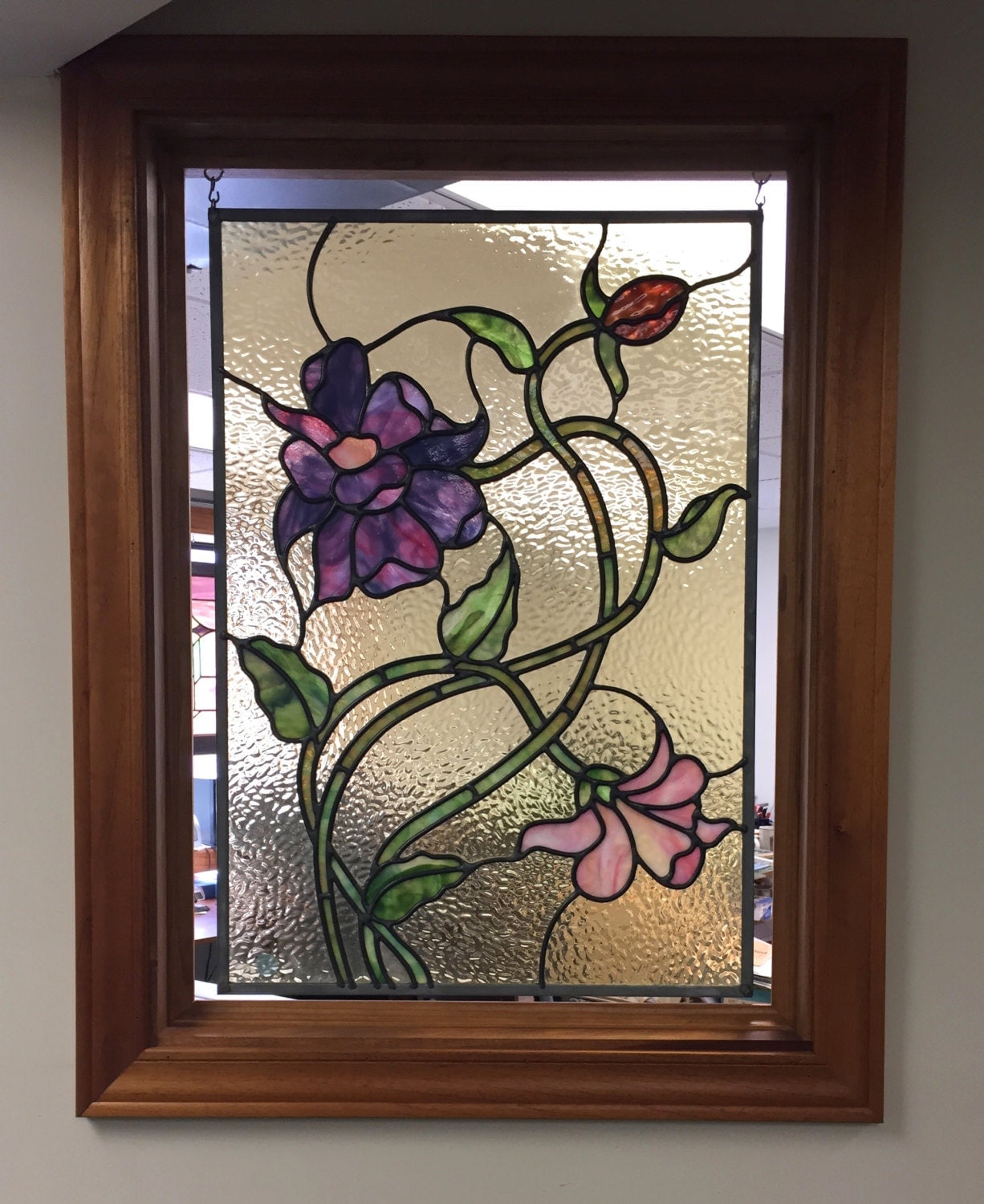 Art Nouveau Stained Glass Flower Panel By Williamsstainedglass