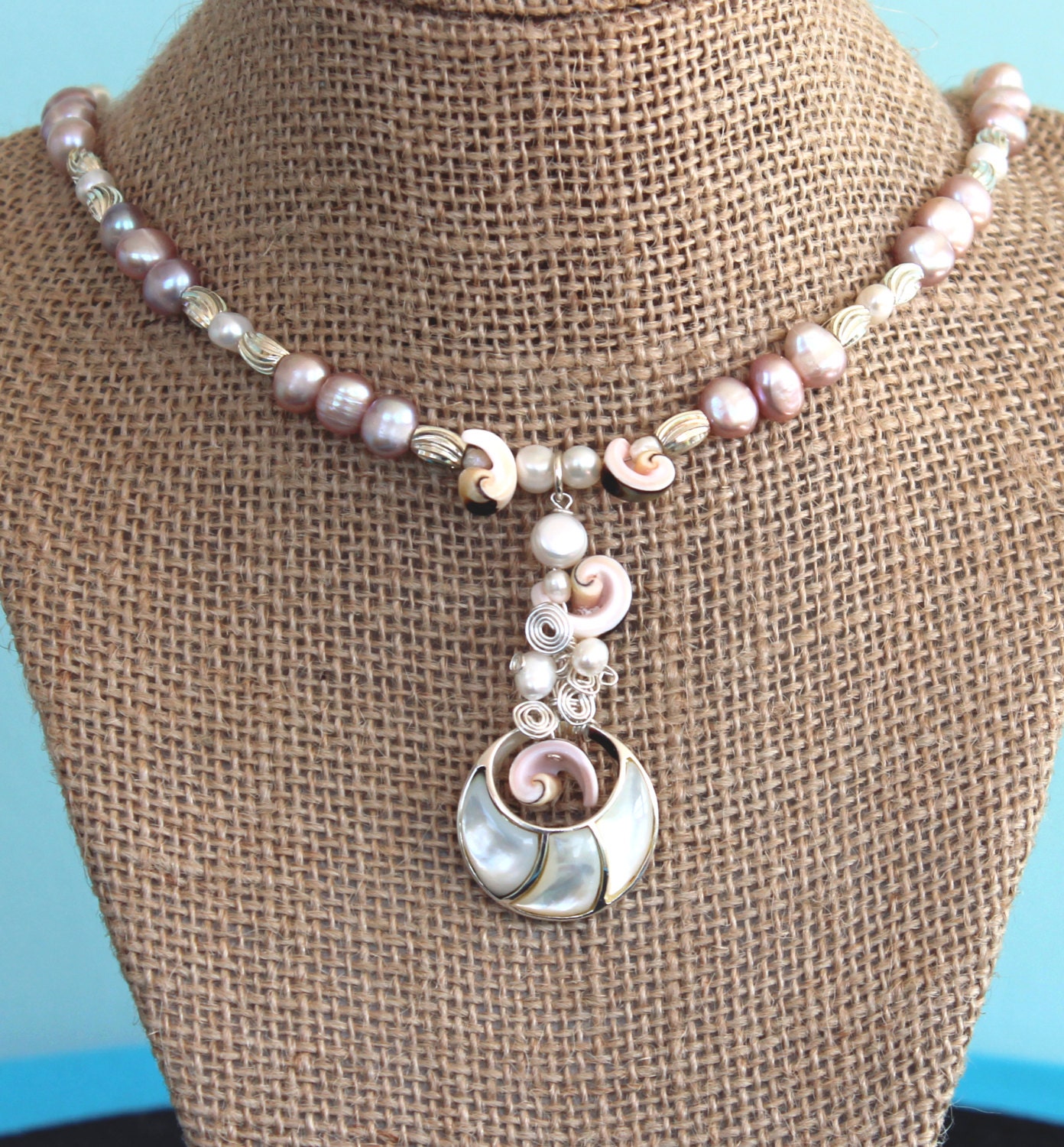 Seashell Necklace Seashell Jewelry Handmade by BeOnTheSeaJewelry