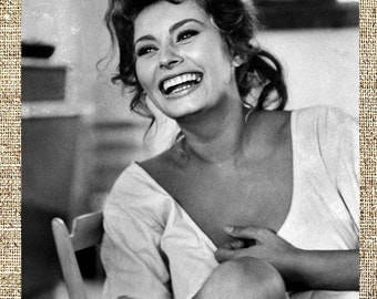 Sophia Loren photograph, vintage photo print, classic old Hollywood photograph, black and white print, boho wall decor