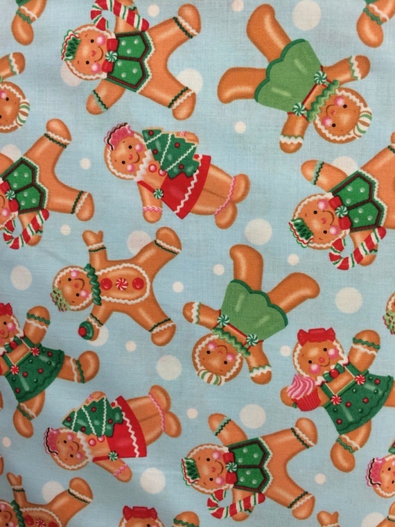 Gingerbread men Christmas Fabric holiday fabric winter