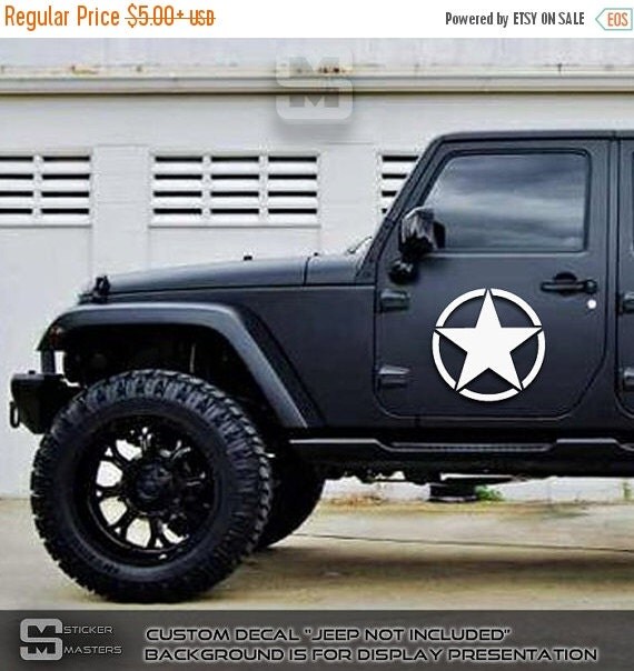 ON SALE Jeep Army Star Decal Jeep Sticker Amry by ...