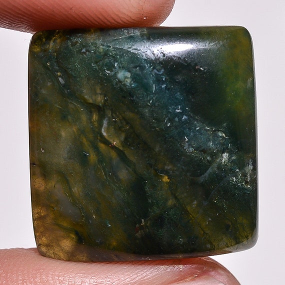 Moss Jasper Gemstone Cabution 22.5x22.5mm 39crt by AAGEMS